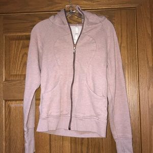 Lululemon light cotton fleece hoodie in blush.